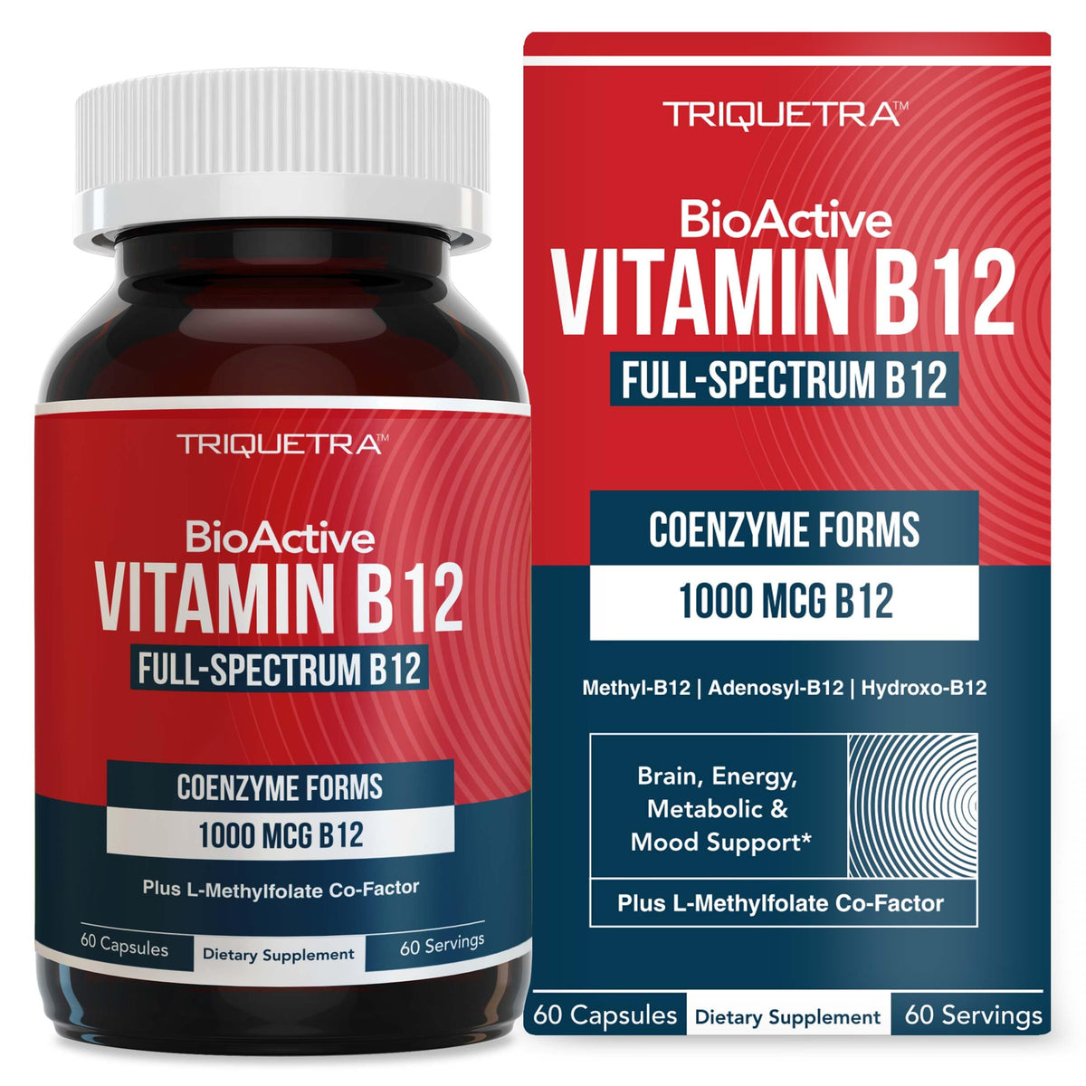 Triquetra Health Complément Alimentaire B12 1000 mcg flacon avant