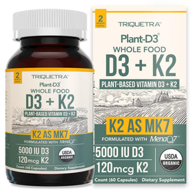 Triquetra Health Complément Alimentaire D3 + K2 5000 IU, vue de face