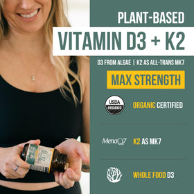Triquetra Health Complément Alimentaire D3 + K2, arrière du produit