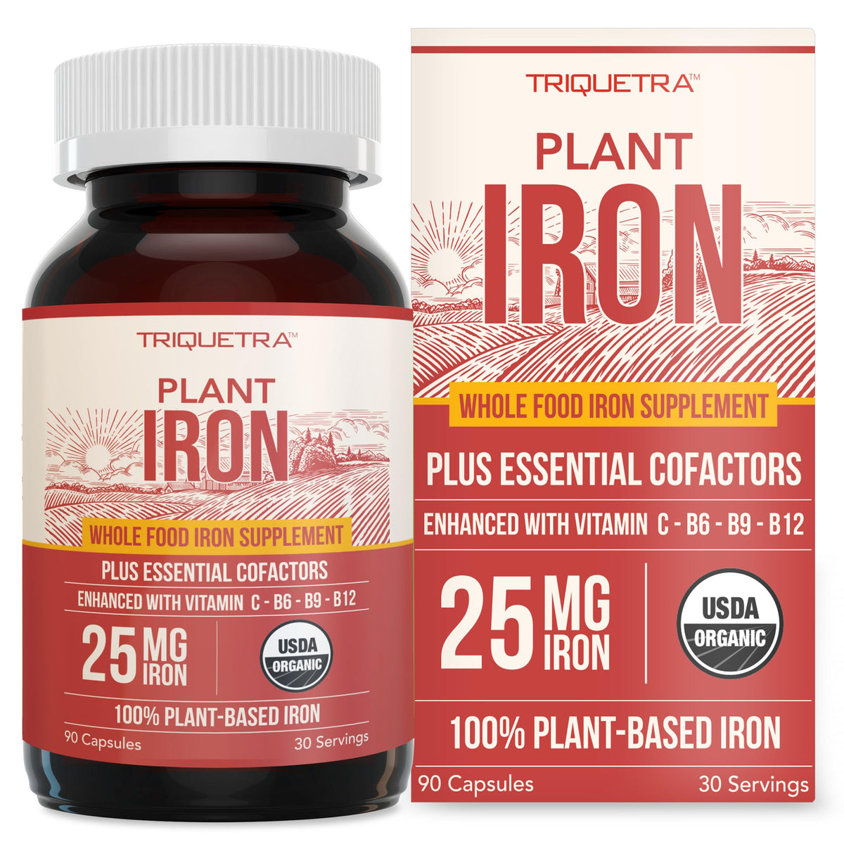 Triquetra Health Complément Alimentaire Fer Biologique 90 Capsules vue avant