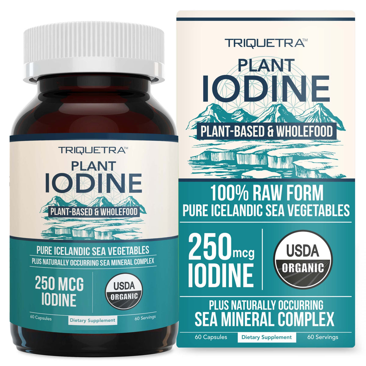 Triquetra Health complément d'iode organique 250 mcg vue de face