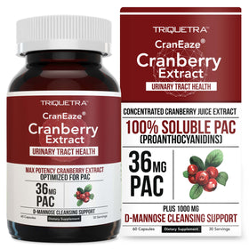 Triquetra Health CranEaze Extrait de Canneberge 36 mg PAC - boîte avant