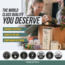 Triquetra Health D3 + K2 5000 IU, capsules sur un fond neutre