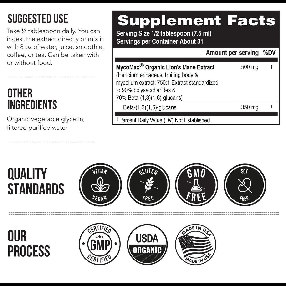 Triquetra Health Extrait de Lion's Mane 500 mg - mise en scène avec des ingrédients naturels