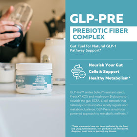 Triquetra Health GLP-Pre™ Poudre en poudre dans un verre d'eau