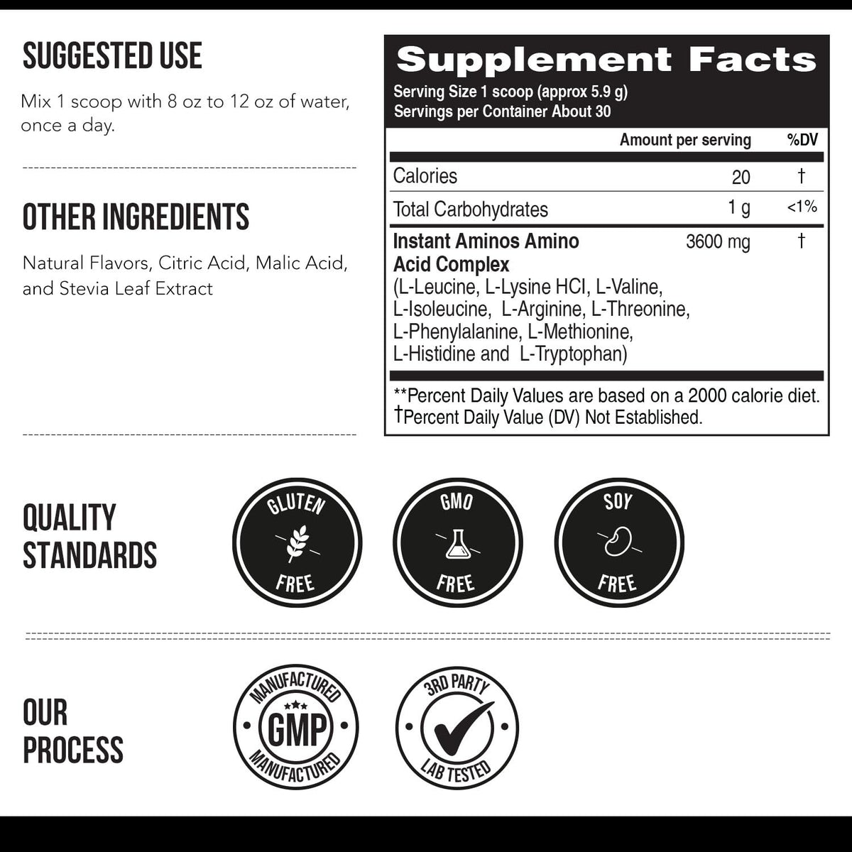 Triquetra Health Instant Aminos EAA+BCAA 240g Citron Vert sur une table