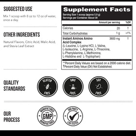 Triquetra Health Instant Aminos EAA+BCAA 240g Citron Vert sur une table