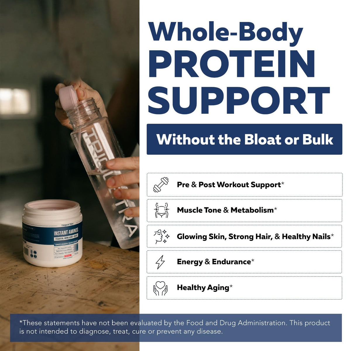 Triquetra Health Instant Aminos EAA+BCAA close-up of powder