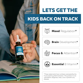 Triquetra Health Kids L-Méthylfolate à côté de fruits frais