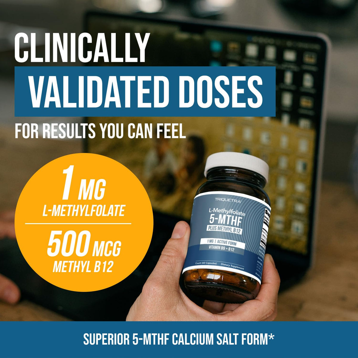 Triquetra Health L-Méthylfolate 1000 mcg capsules à l'intérieur