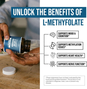 Triquetra Health L-Méthylfolate 1000 mcg capsules sur une table