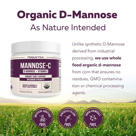 Triquetra Health Mannose-C Poudre Bio 1500 mg D-Mannose sur une table