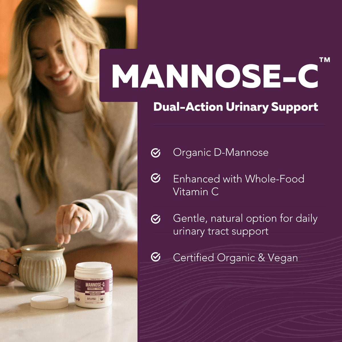 Triquetra Health Mannose-C Poudre Bio 1500 mg D-Mannose vue arrière