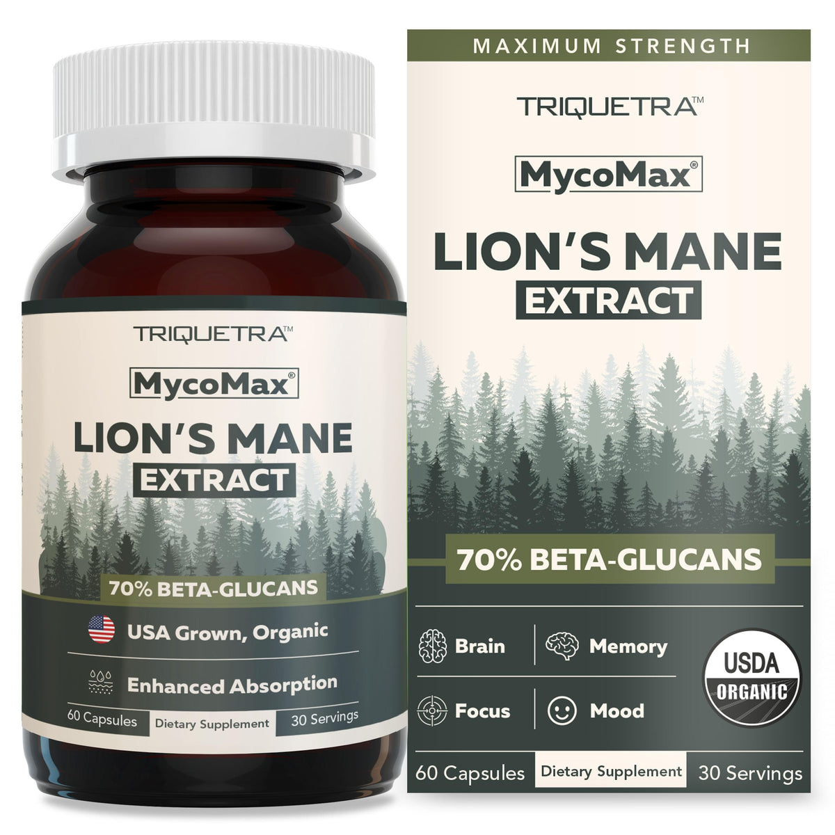 Triquetra Health MycoMax Complément Alimentaire Champignon 500 mg - vue avant