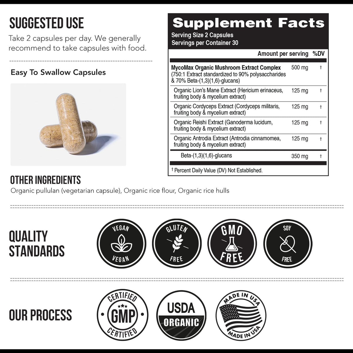 Triquetra Health MycoMax Complex de Champignons capsules sur une table