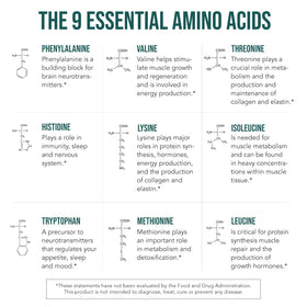 Triquetra Health Plant Aminos vue arrière avec informations nutritionnelles
