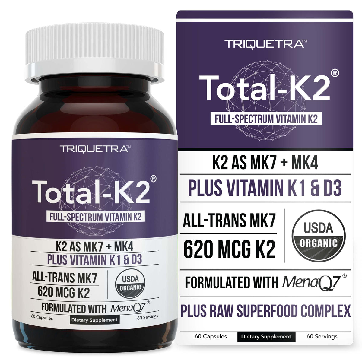 Triquetra Health Total K2 60 capsules vue avant