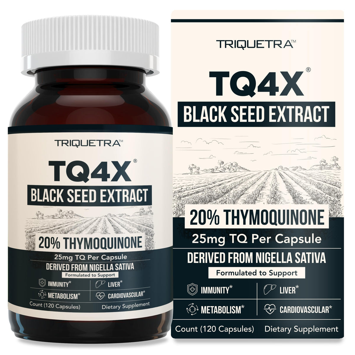 Triquetra Health TQ-Advanced 4X capsules de 120 unités en bouteille en verre