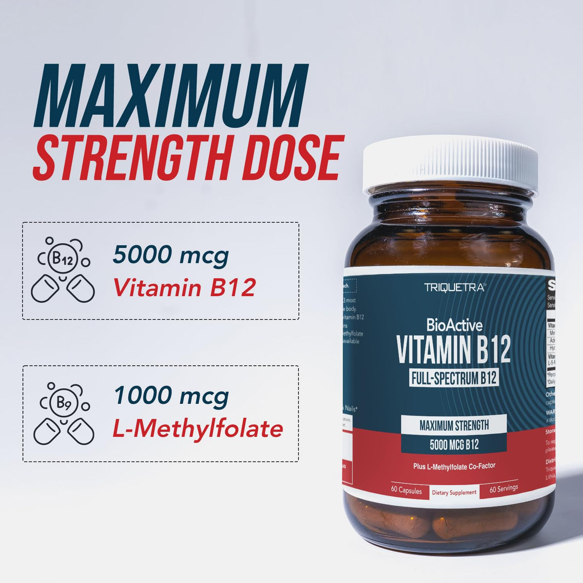 Triquetra Health Vitamine B12 5000mcg complexe avec fruits et légumes