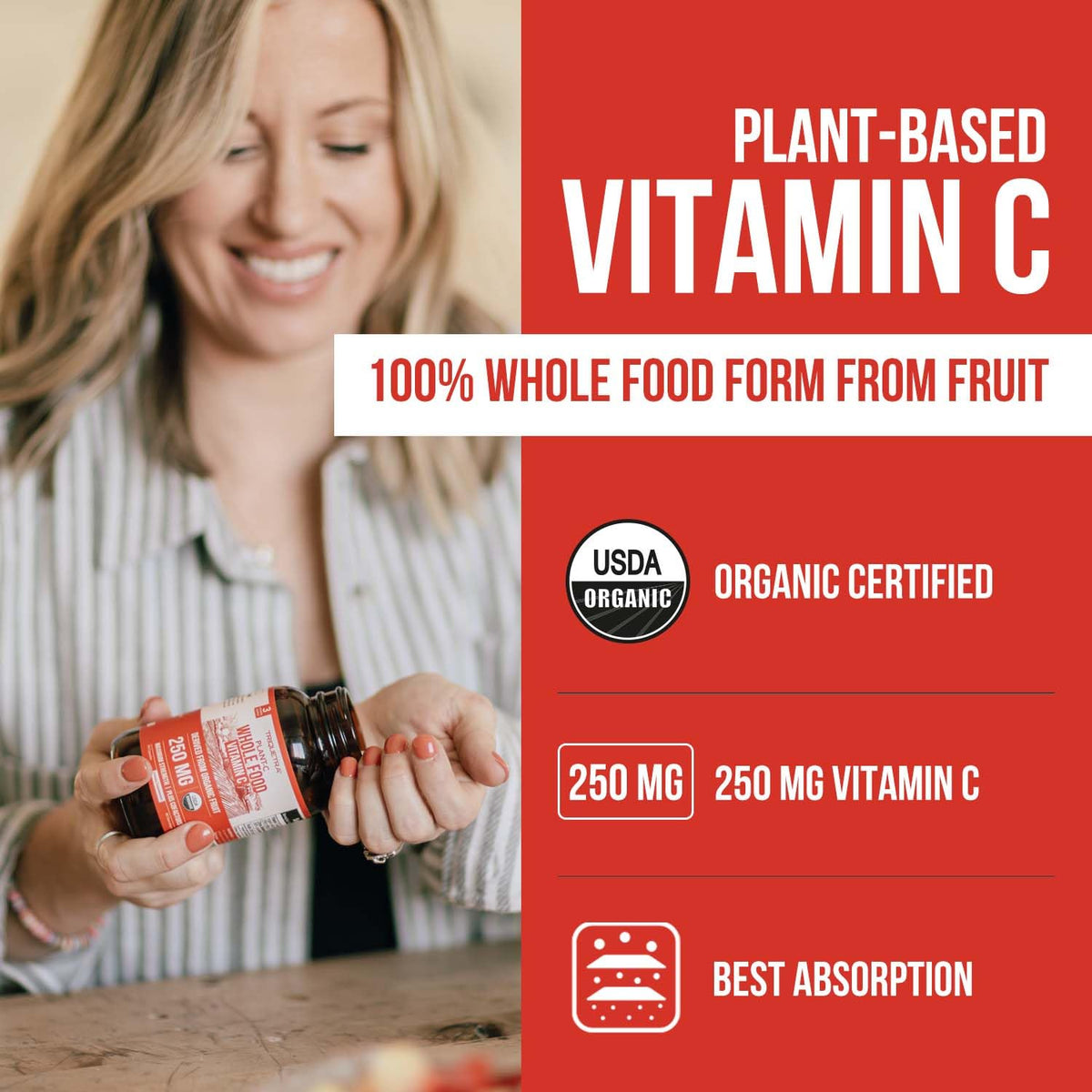 Triquetra Health Vitamine C Organique 250 mg détails des capsules
