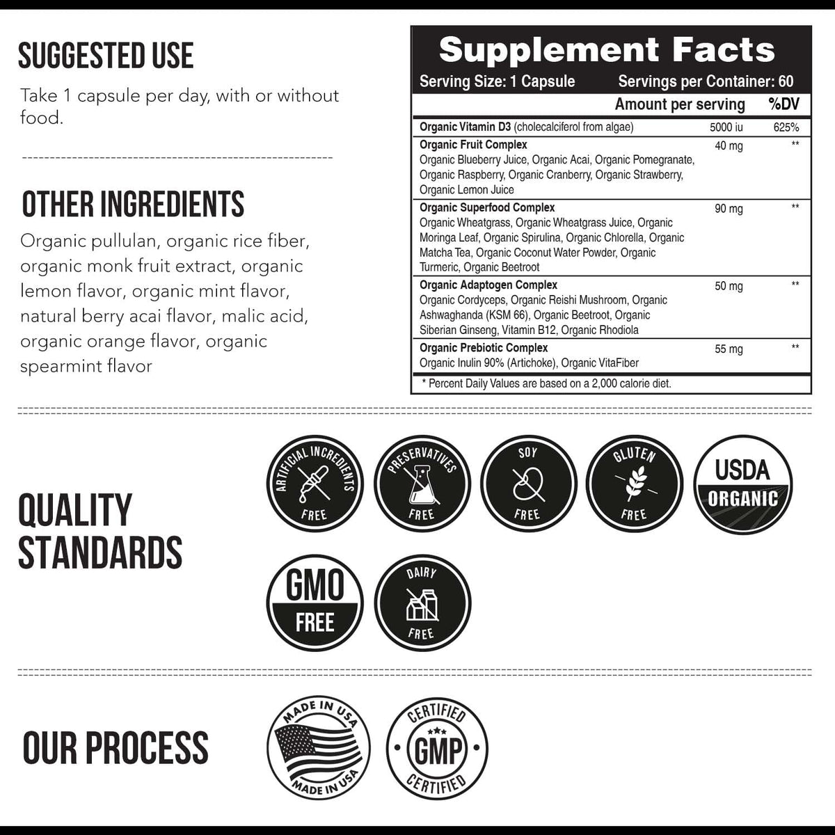 Triquetra Health Vitamine D3 5000 IU capsules avec complexe de super-aliments