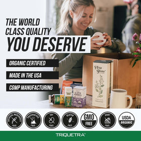 Triquetra Health Vitamine D3 5000 IU capsules sur une table en bois