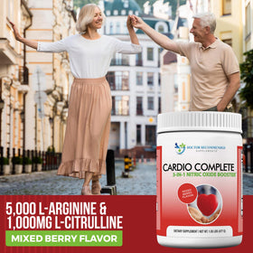 Trois bouteilles de Cardio Complete sur une table