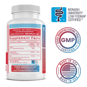 Trois Flèches Complément Alimentaire Fer Methyl B-12 Folate - Capsules en gros plan