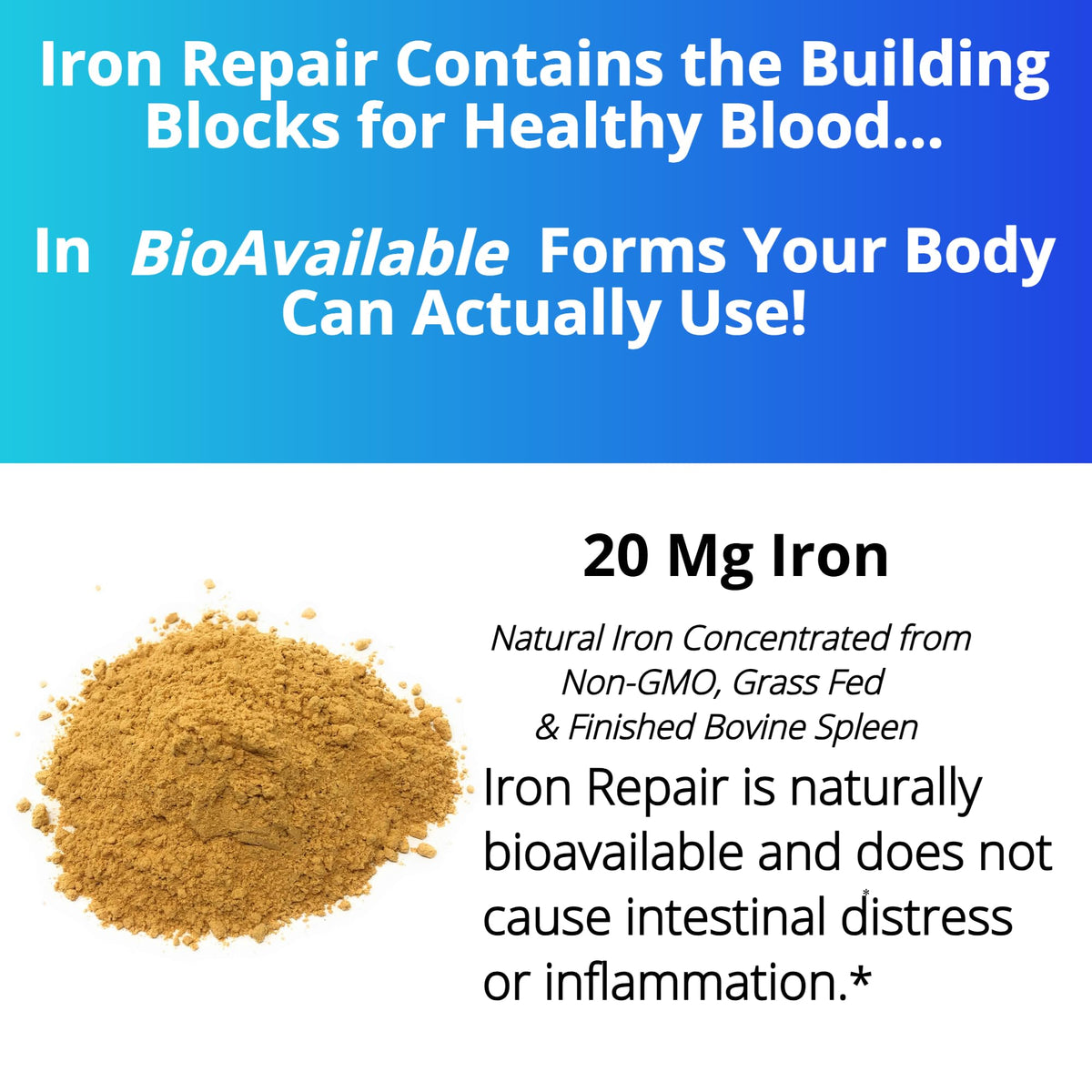 Trois Flèches Iron Repair 90 Capsules ouvertes montrant les gélules