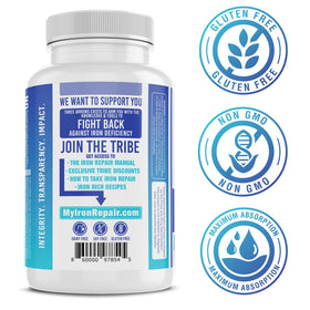 Trois Flèches Iron Repair 90 Capsules sur fond blanc