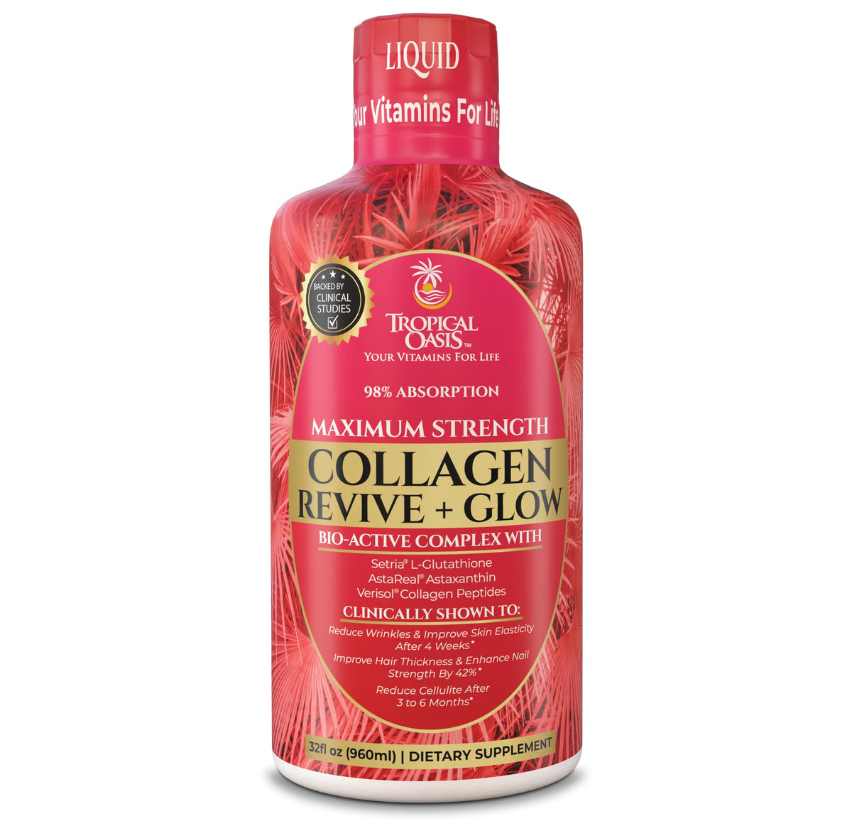 Tropical Oasis Collagène Liquide 5000mg bouteille vue de face