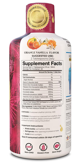 Tropical Oasis Joint Complete Premium 32oz arrière avec ingrédients