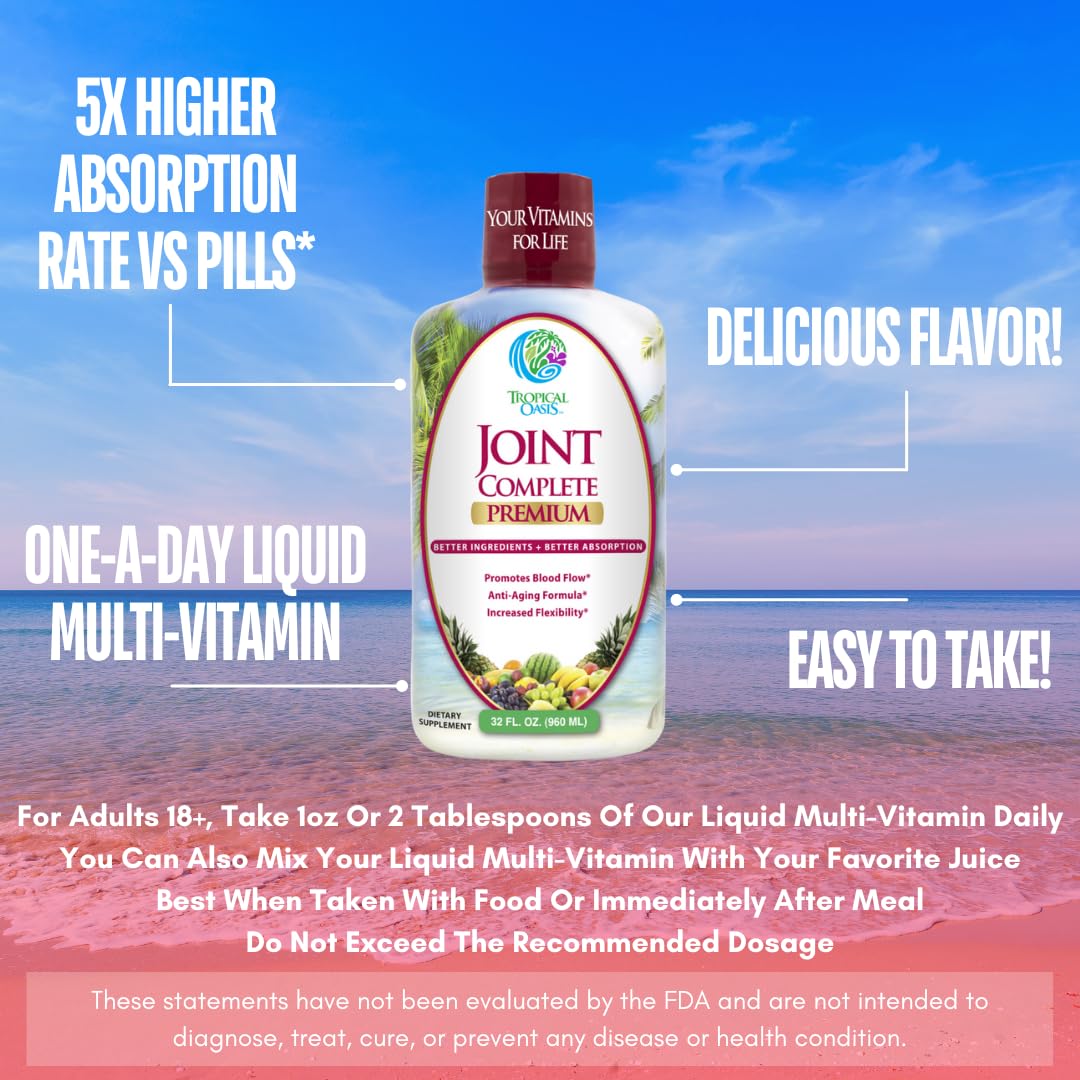 Tropical Oasis Joint Complete Premium 32oz étiquette avec dosage