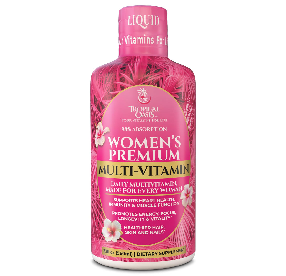 Tropical Oasis Multivitamine Liquide Femme 32 Serv bouteille frontale