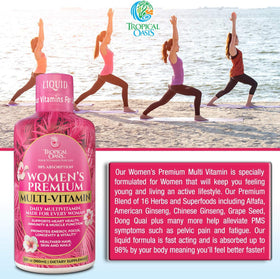 Tropical Oasis Multivitamine Liquide Femme 32 Serv vue de côté