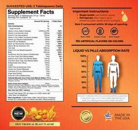 Tropical Oasis Multivitamine Liquide Premium 1134g arrière