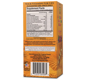 Tropical Oasis Multivitamines Liquides Bio pour Enfants gouttes avec étiquette