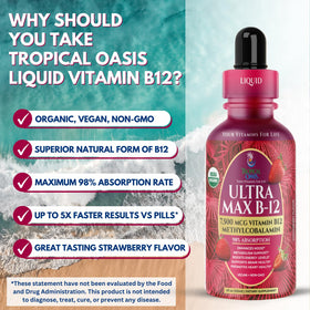 Tropical Oasis Ultra Max B12 5000mcg à côté d'autres compléments alimentaires