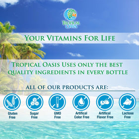 Tropical Oasis Ultra Max B12 5000mcg présentation sur un fond neutre