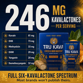 Tru Kava Poudre de Kava Entière avec des racines de kava