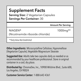 TRU NIAGEN 1000 mg complément NAD+ avec verre d'eau
