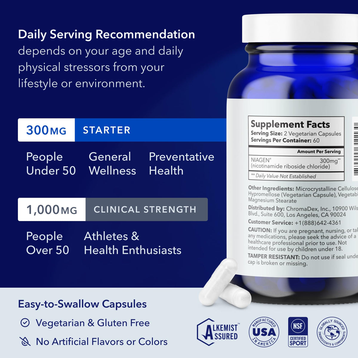 TRU NIAGEN Complément Alimentaire NAD+ 300mg sur table