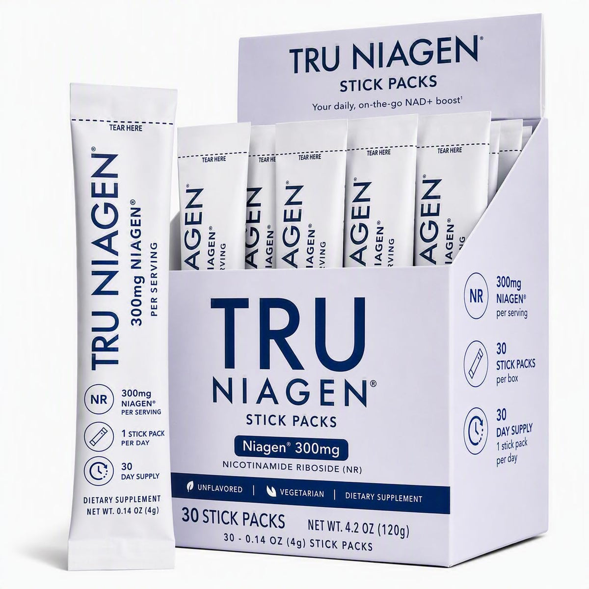 TRU NIAGEN Complément Alimentaire Stick Pack de 300mg vue avant