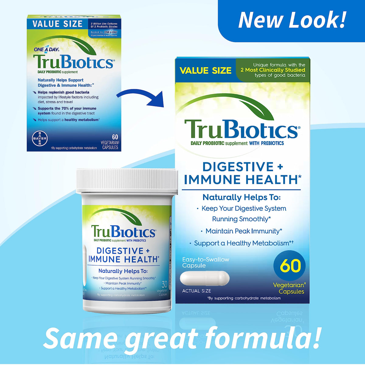 TruBiotics capsules à l'intérieur du flacon