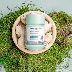 True Grace Champignon Lion's Mane 60 capsules avec des champignons frais