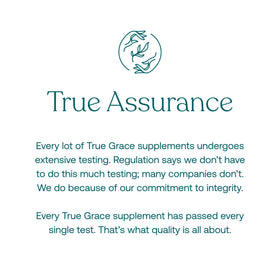True Grace Champignon Lion's Mane 60 capsules avec un verre d'eau