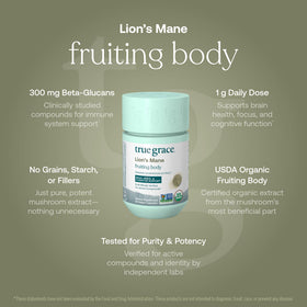 True Grace Champignon Lion's Mane 60 capsules emballage recyclable