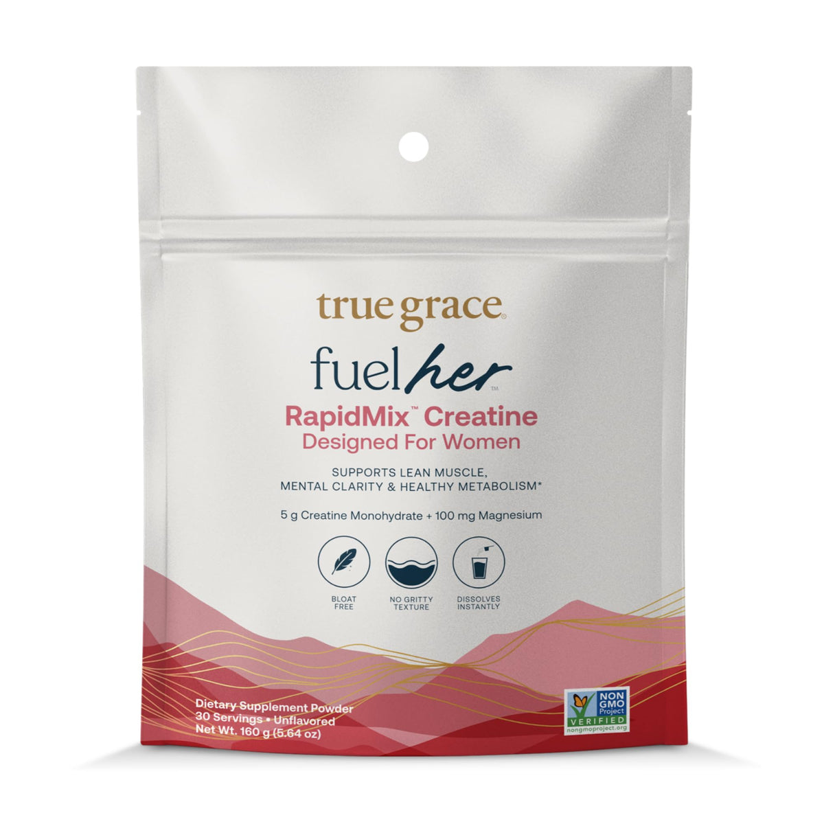True Grace FuelHer Creatine Monohydrate Unflavored 168g front view