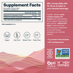 True Grace FuelHer Creatine Monohydrate Unflavored 168g packaging