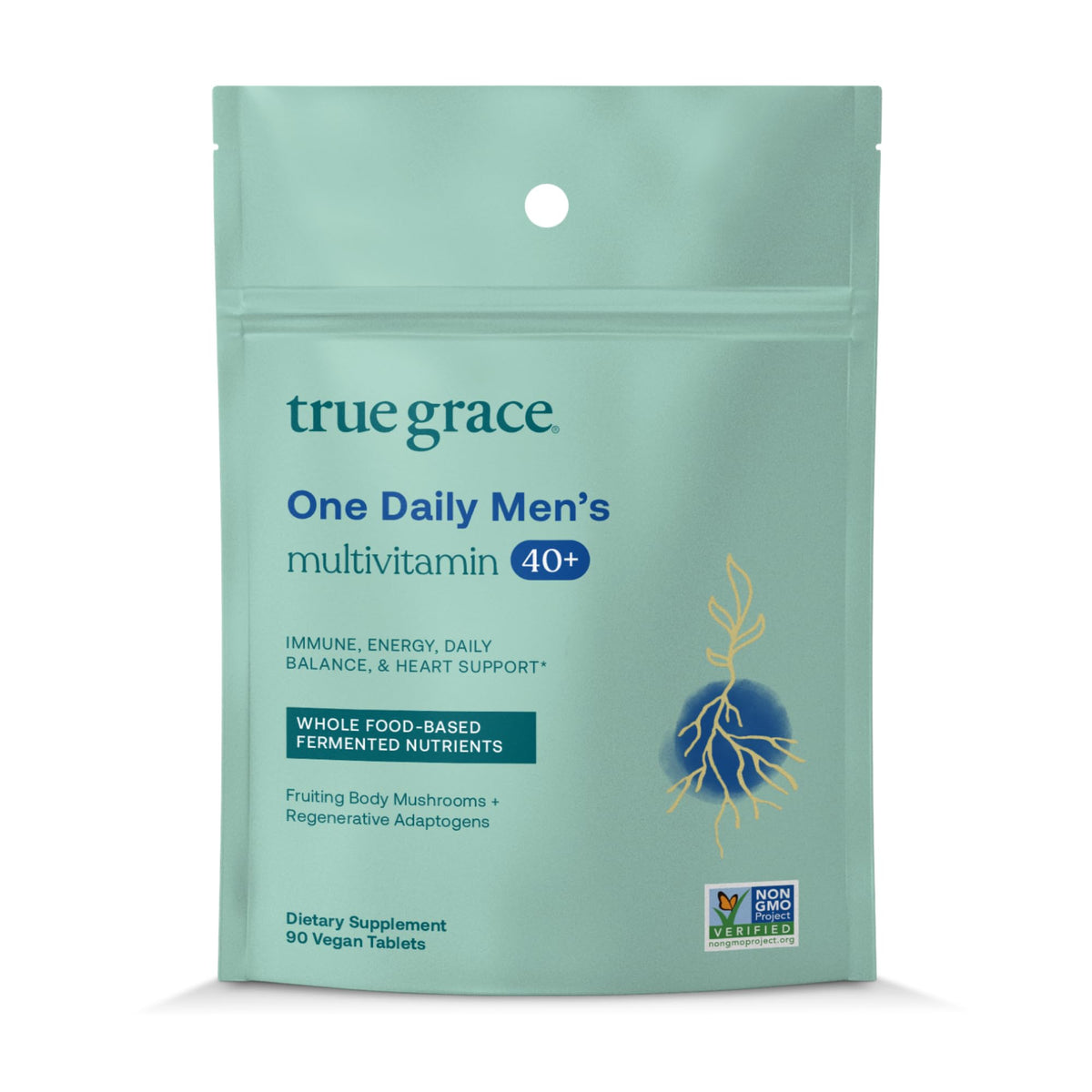 True Grace Multivitamines Quotidiennes 40+ 90 comprimés végétaliens vue de face